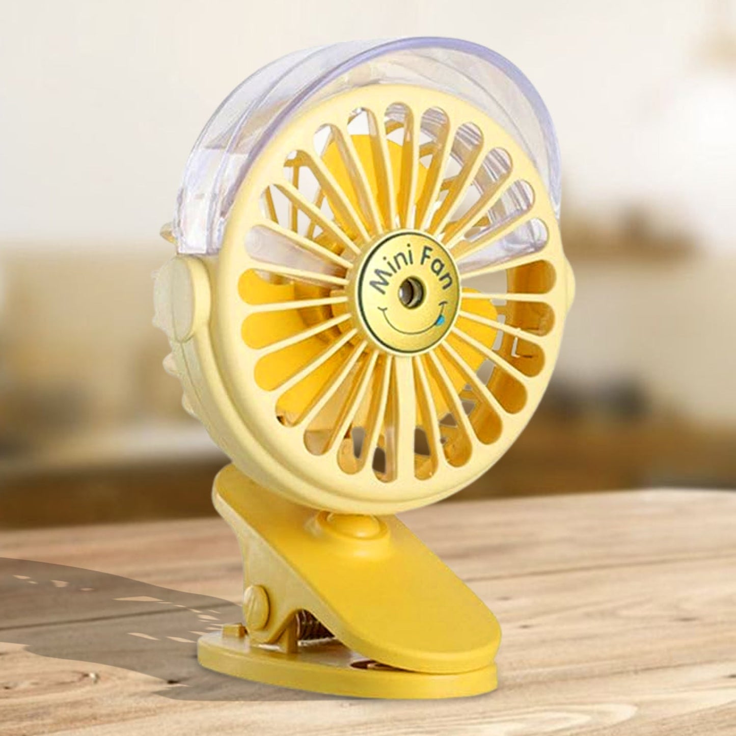 Clip Desk Fan Portable Wind Desktop Table Cooling Fan in Single Button, Adjustment Mini Personal Fan for Home Desktop Office Car Indoor Outdoor Travel (Battery Not Include)