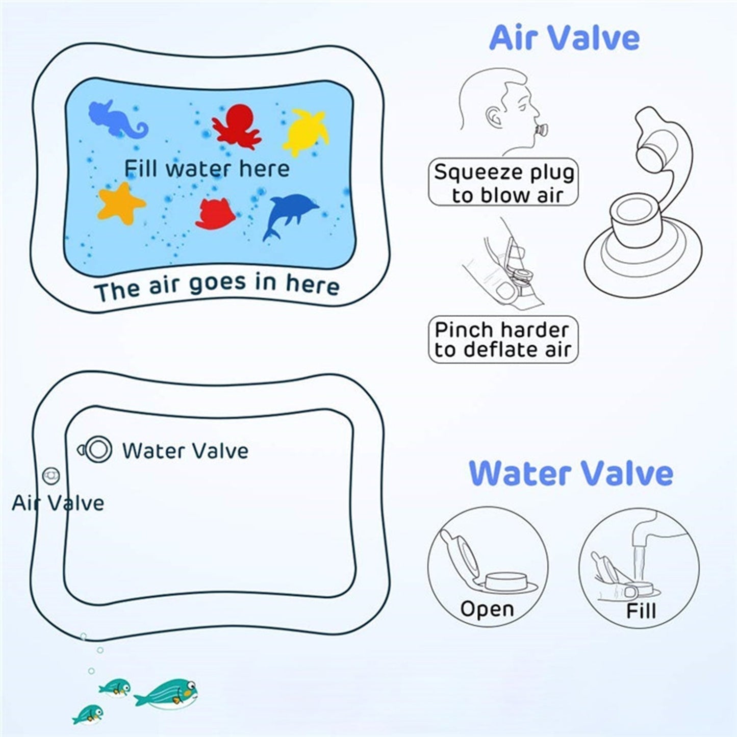 Mat, Baby Water Mat Inflatable Baby Play Mat Activity Center for Infant Baby Toys 3 to 15 Months, Baby Gifts for Boys Girls(Assorted Design)