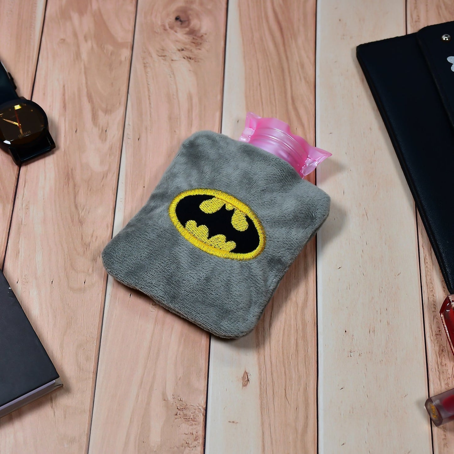 Batman small Hot Water Bag with Cover for Pain Relief, Neck, Shoulder Pain and Hand, Feet Warmer, Menstrual Cramps.
