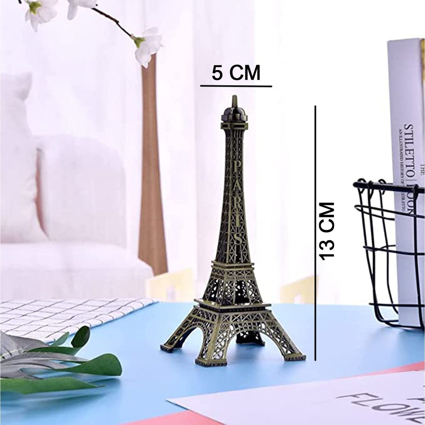 Antique 3D Eiffel Tower Statue - Metal Paris Landmark Decorative Showpiece for Home & Office