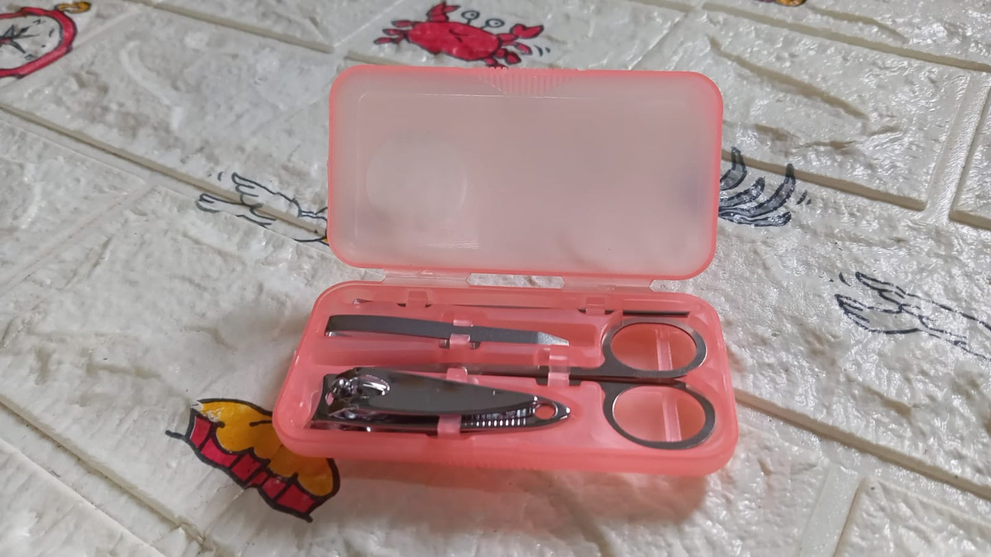 Mini Nail Clipper Set Beauty Nail Tool Set Multifunctional Beauty Set With Plastic Storage Case, (4 Pc Set)