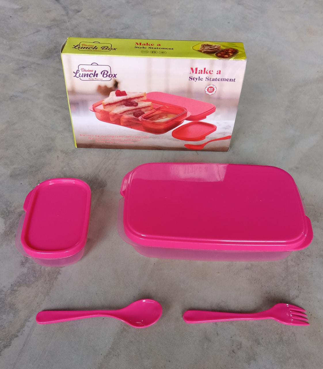 Unbreakable Leak-Proof BPA-Free Lunch Box with 2 Containers & Spoon