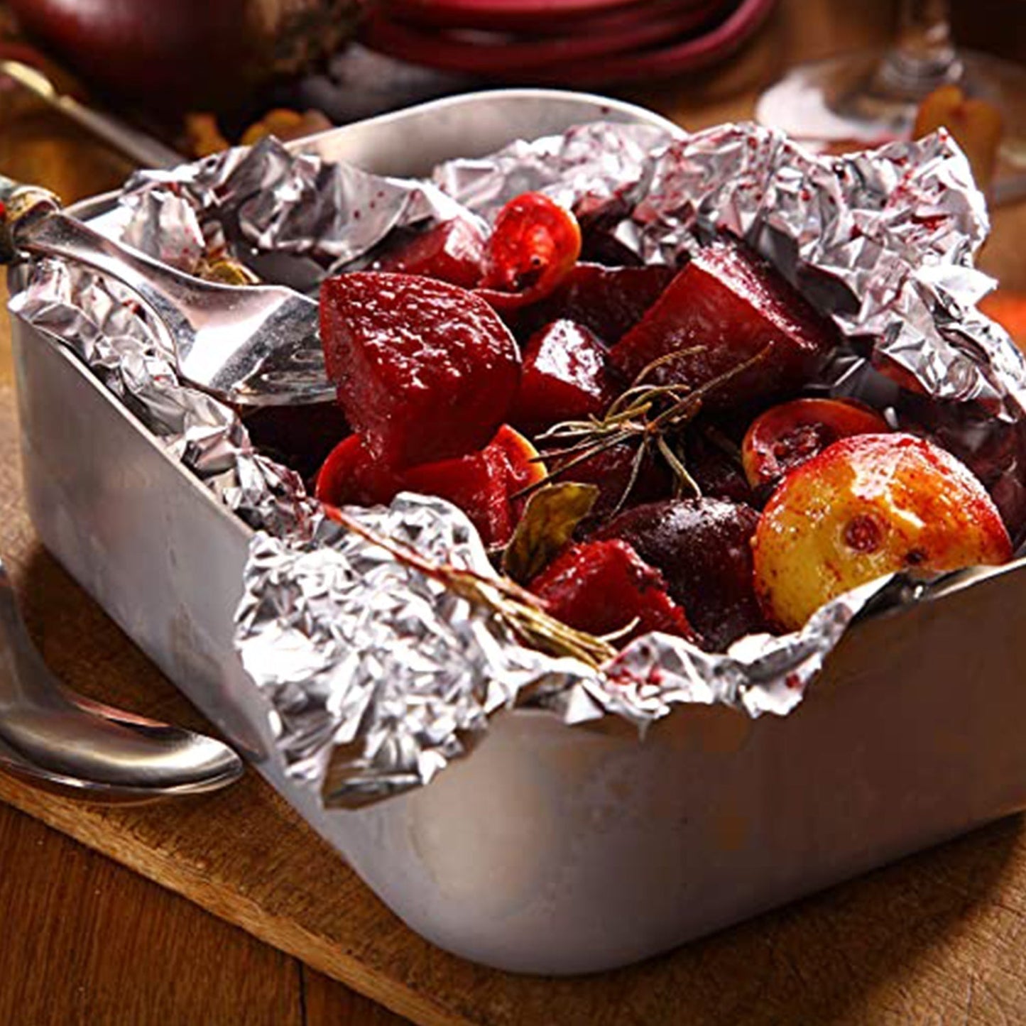 Aluminum Foil Roll Heavy Duty Non Stick Thick Aluminum Foil Sheet Baking Grilling Tool (5mX300mm)