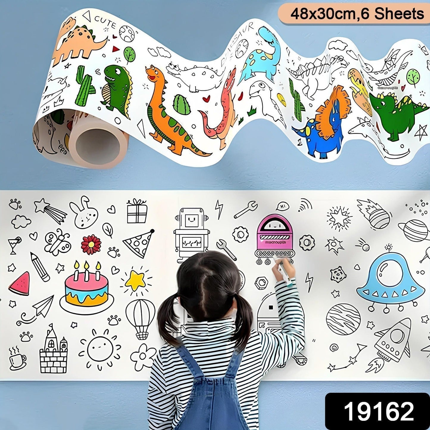 Fun and Educational Coloring Roll (1 Pc)