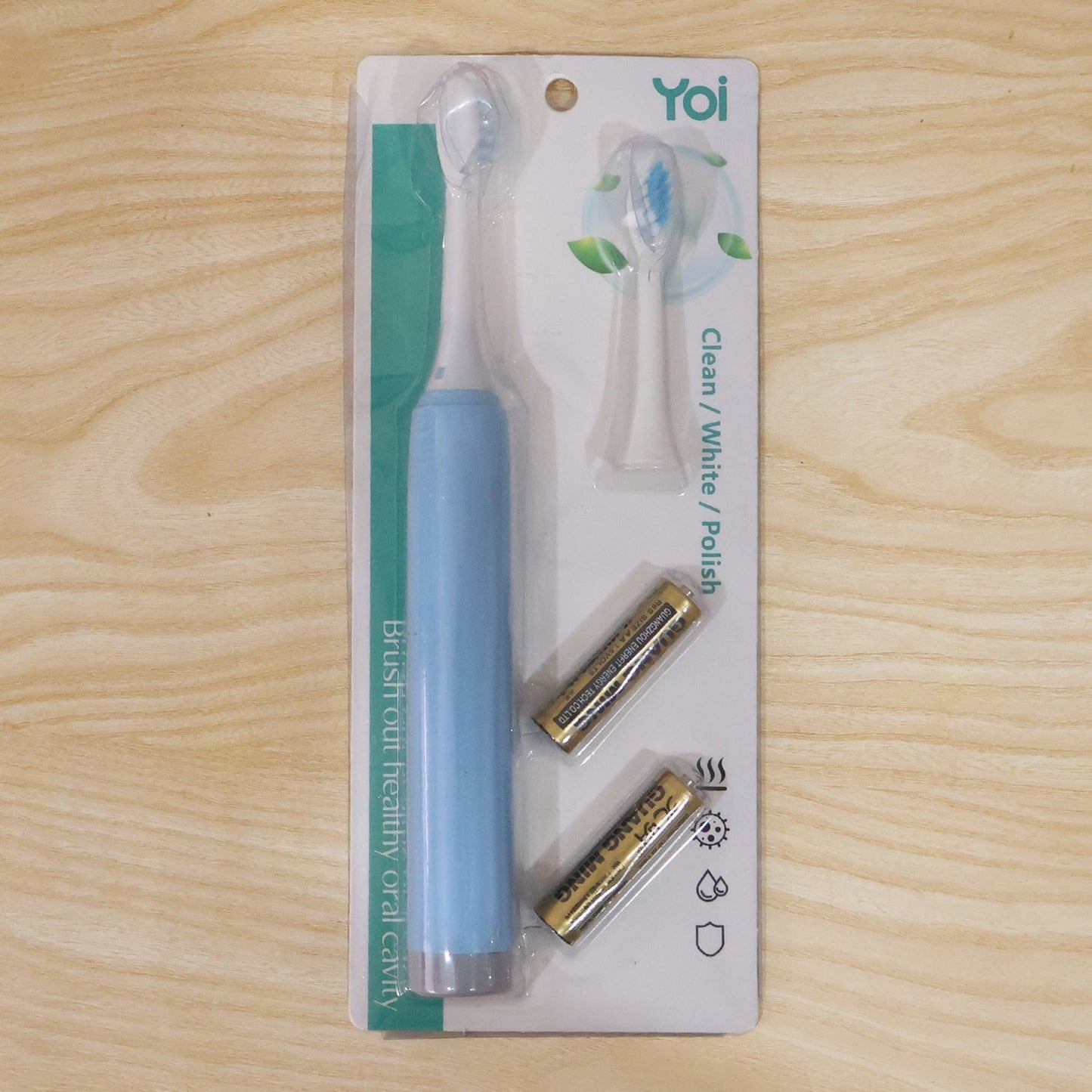 Electric Toothbrush with Extra Brush Head & 2 AA Batteries for Kids & Adults (1 Pc)