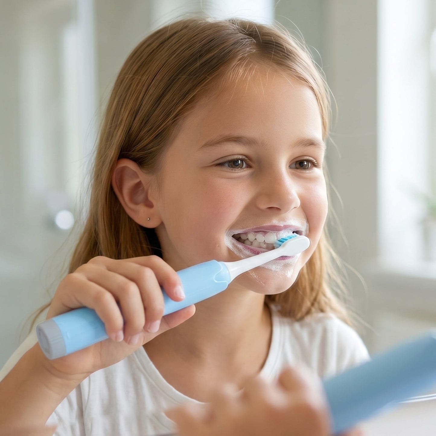 Electric Toothbrush with Extra Brush Head & 2 AA Batteries for Kids & Adults (1 Pc)