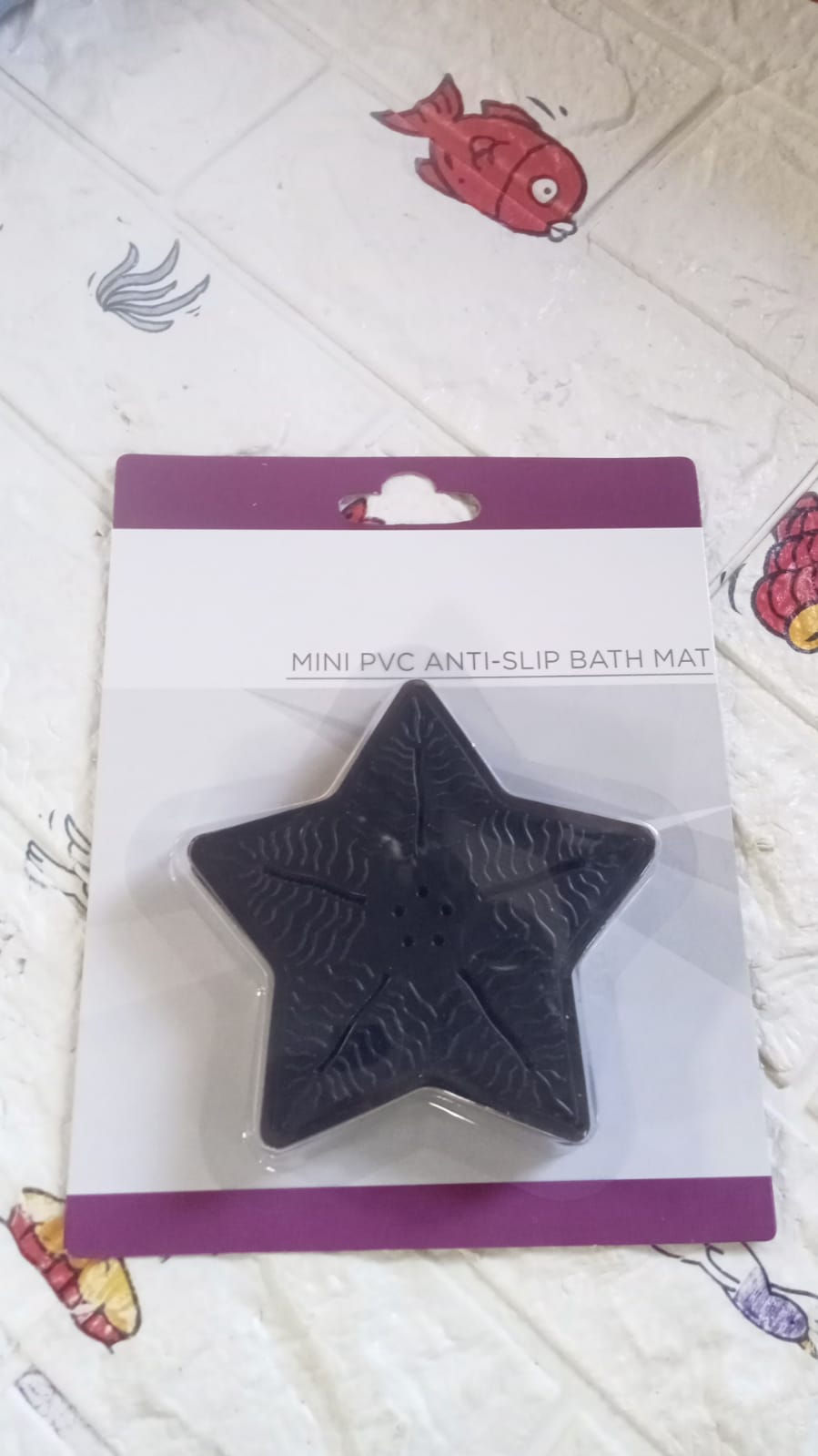 Mini Pvc Anti-Slip Bat Mat Non Slip Baby Bath Mats, Mini Child Safety Anti Slip Shower Mats Star Shaped for Kids (4 pc Set)