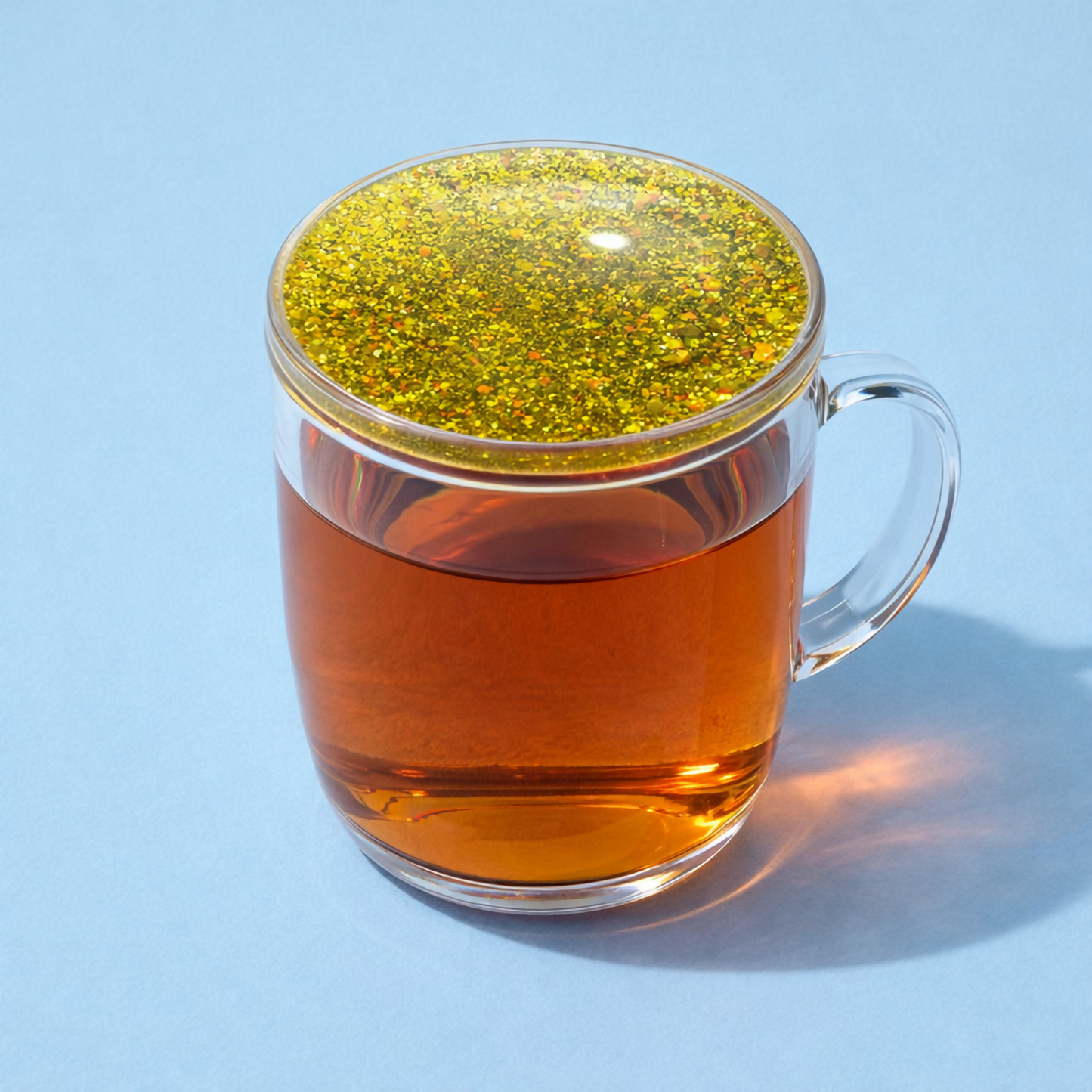 Yellow Glitter Resin Tea Coaster for Cup & Mug ( MUG NOT INCLUDED)