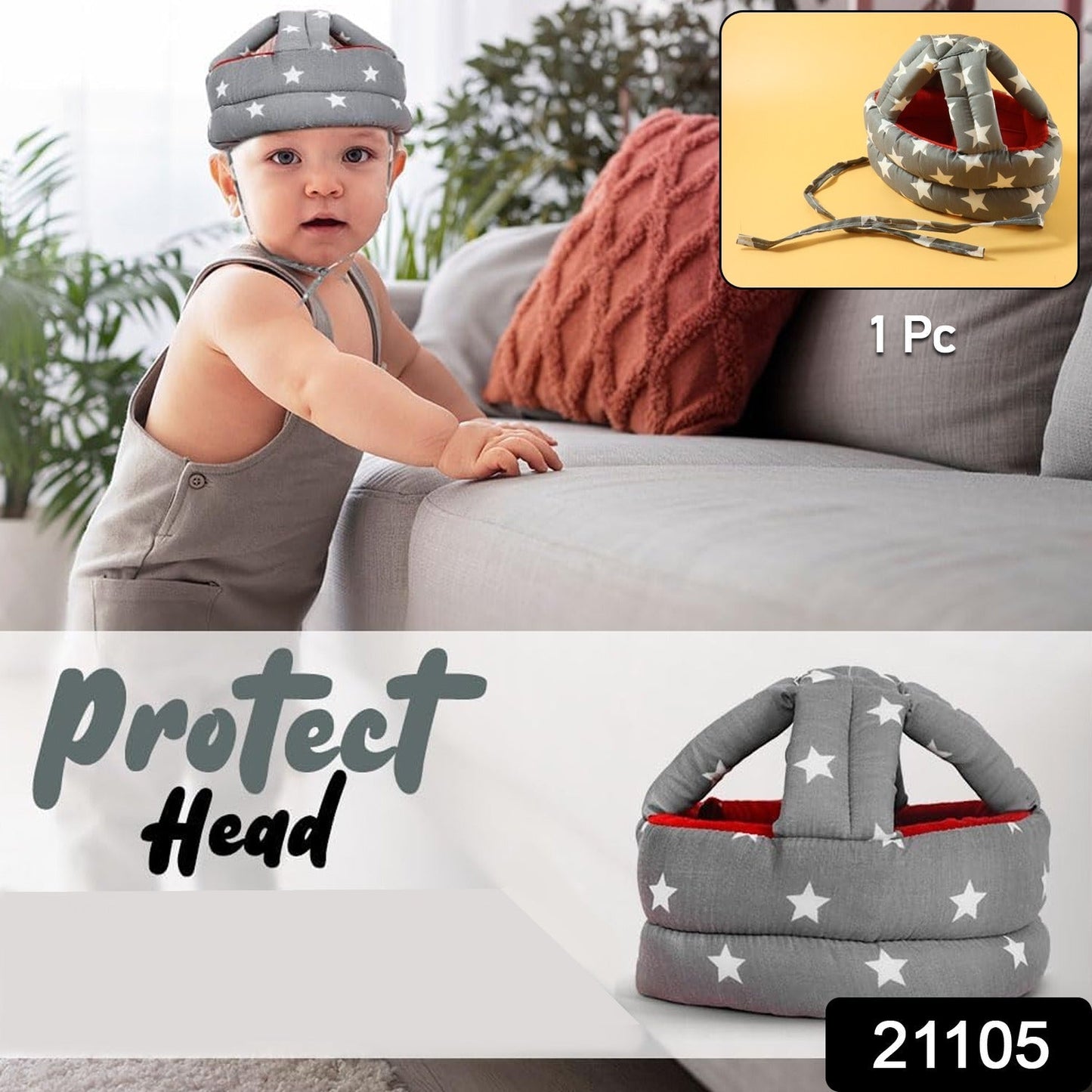 Baby Safety Helmet for Head Protection During Crawling (1 Pc)