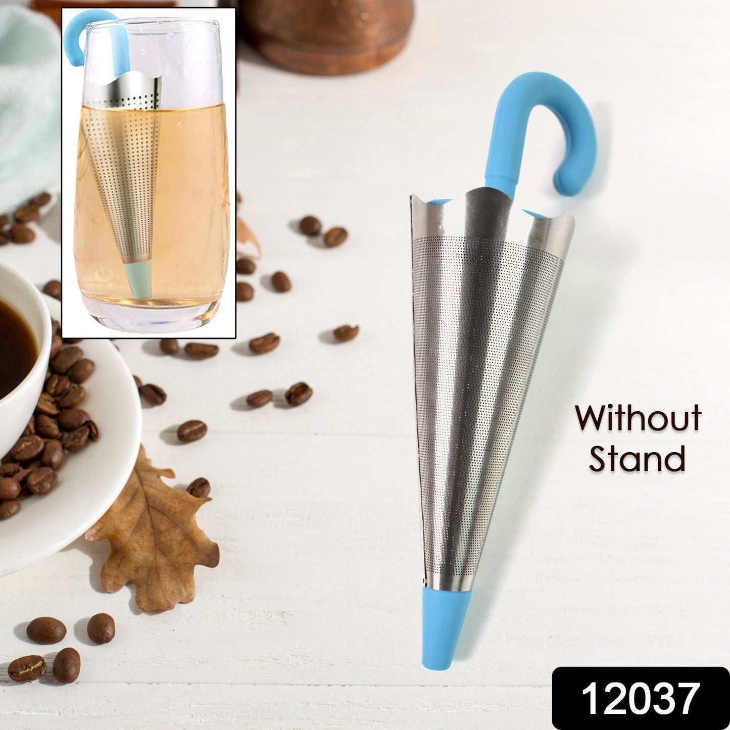 Reusable Cute Umbrella Tea Strainer Without Tray / Stand (1 Pc / Mix Color)