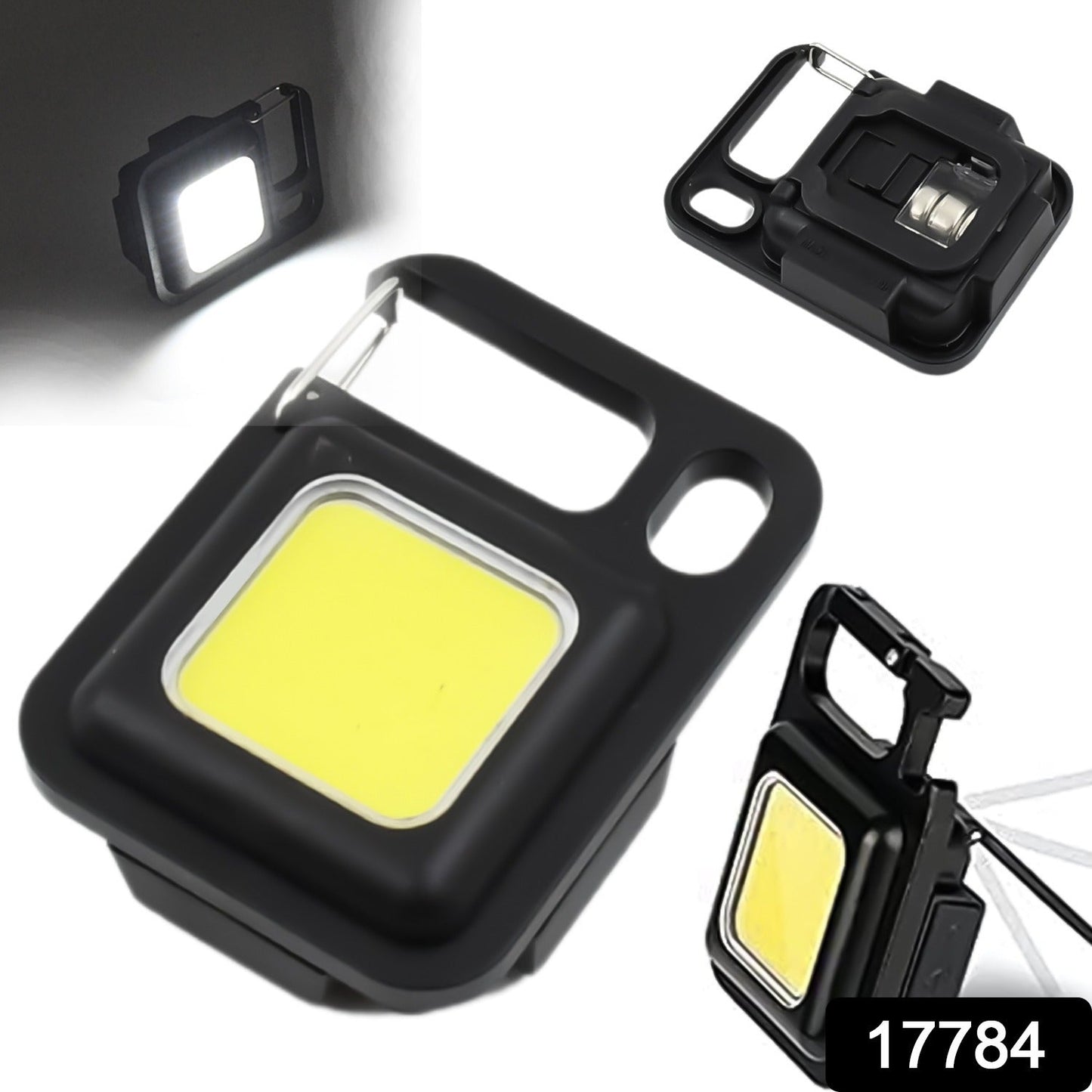 LED Battery Operated Keychain Flashlight with Folding Bracket Bottle Opener (1 Pc)