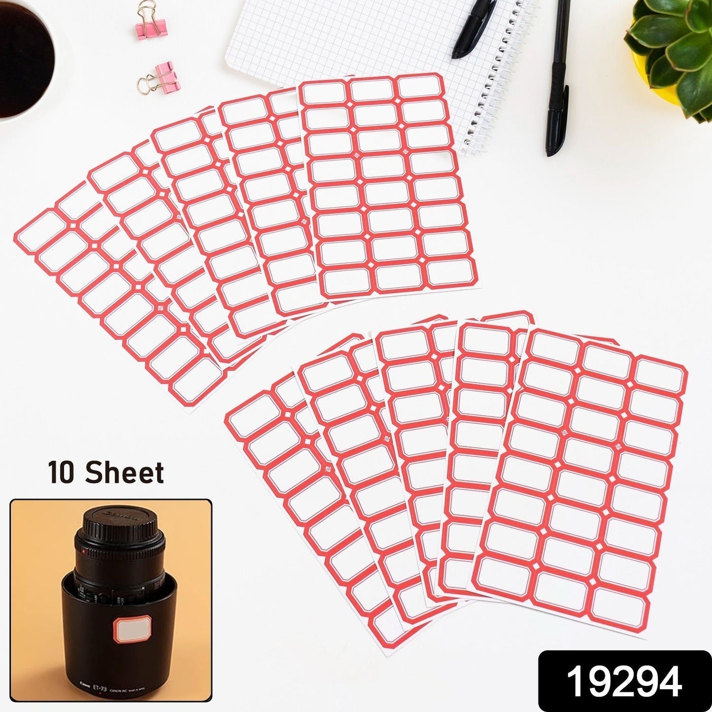 Multipurpose Blank Label Sticker Sheets Pack of Sheets (10 Sheet Set)