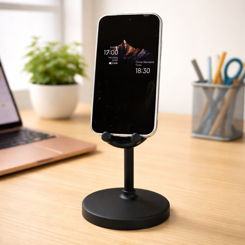 Black Rabbit Ear Mobile Phone Stand Desk Holder for Smartphone