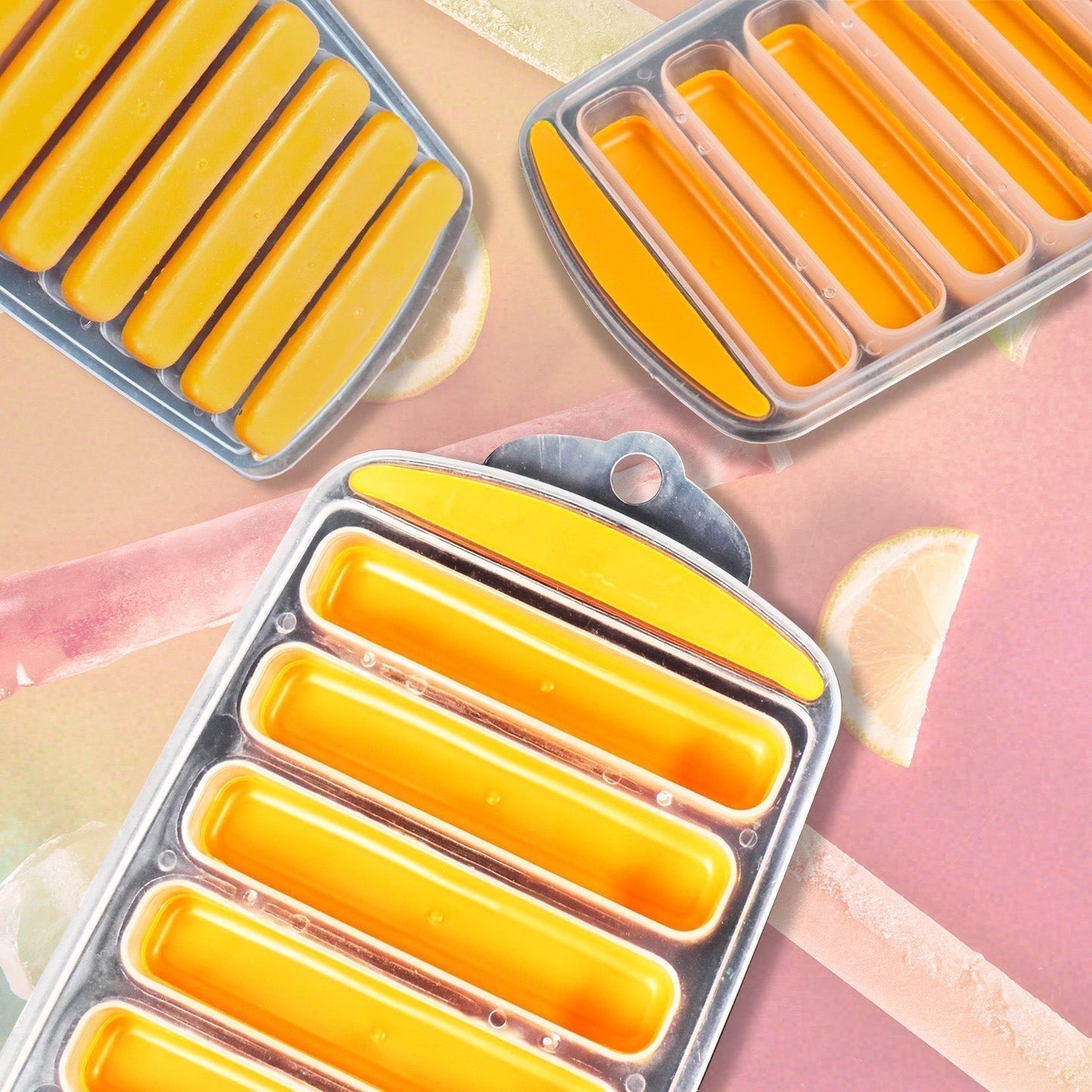 Water Bottle Ice Stick Tray with Push Cubes