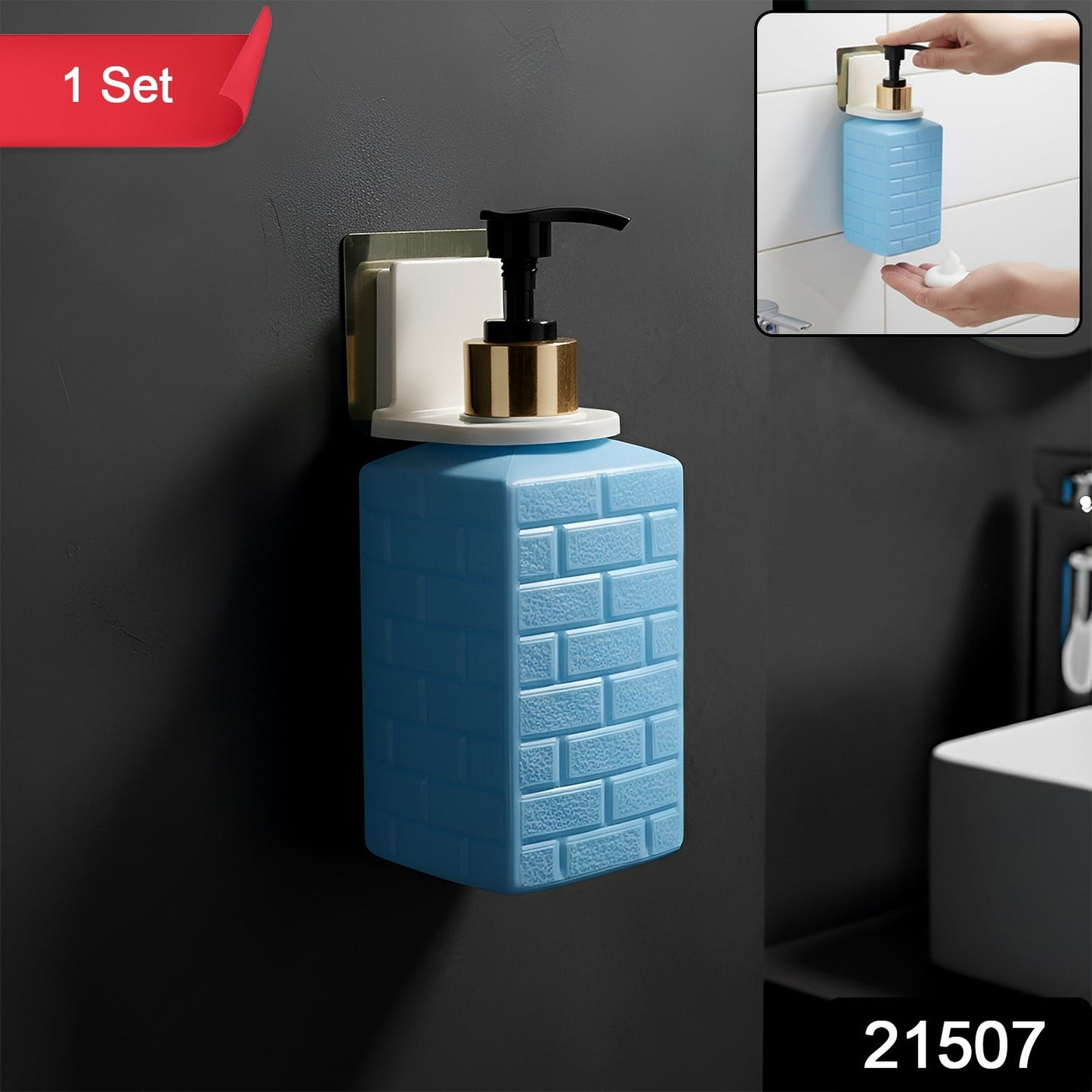 Wall-Mounted Liquid Soap Dispenser (1 Set)