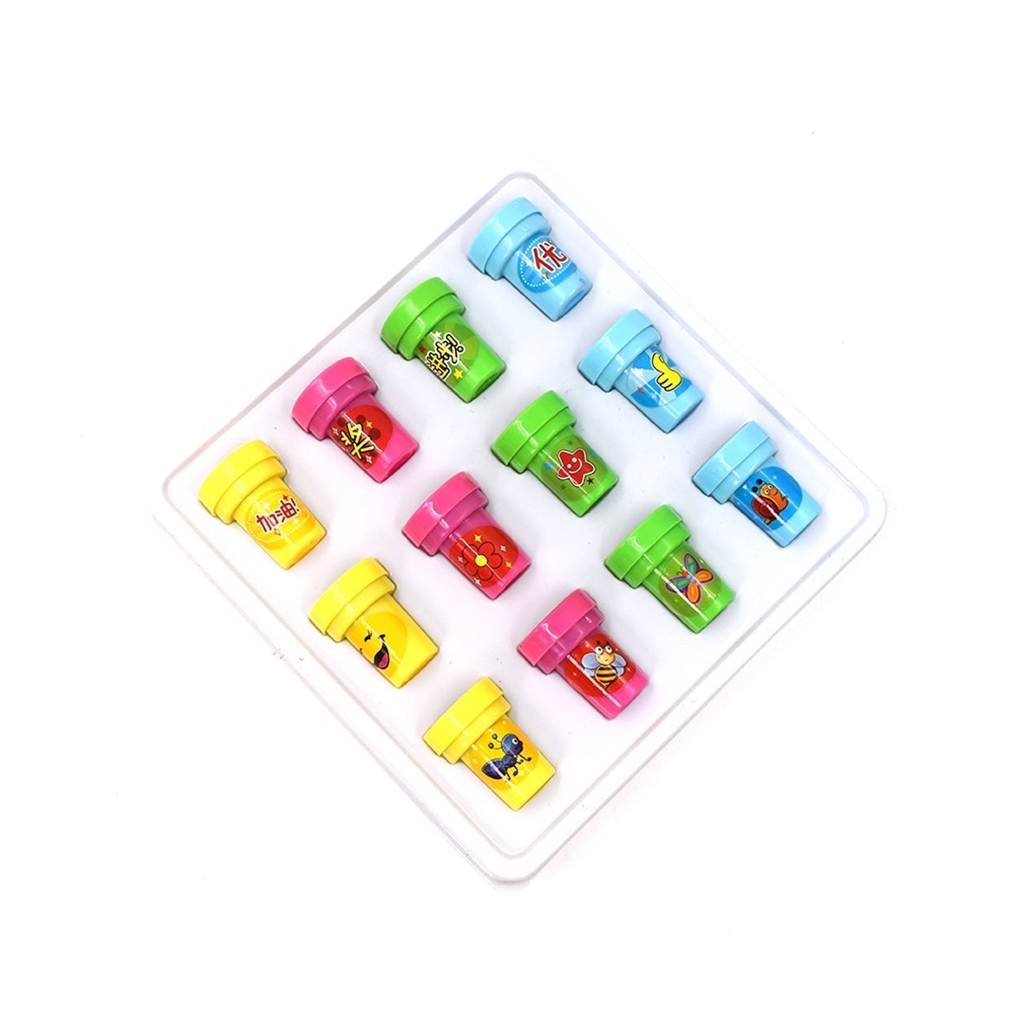 12 Pc Stamp Set used in all types of household places by kids and children’s for playing purposes.