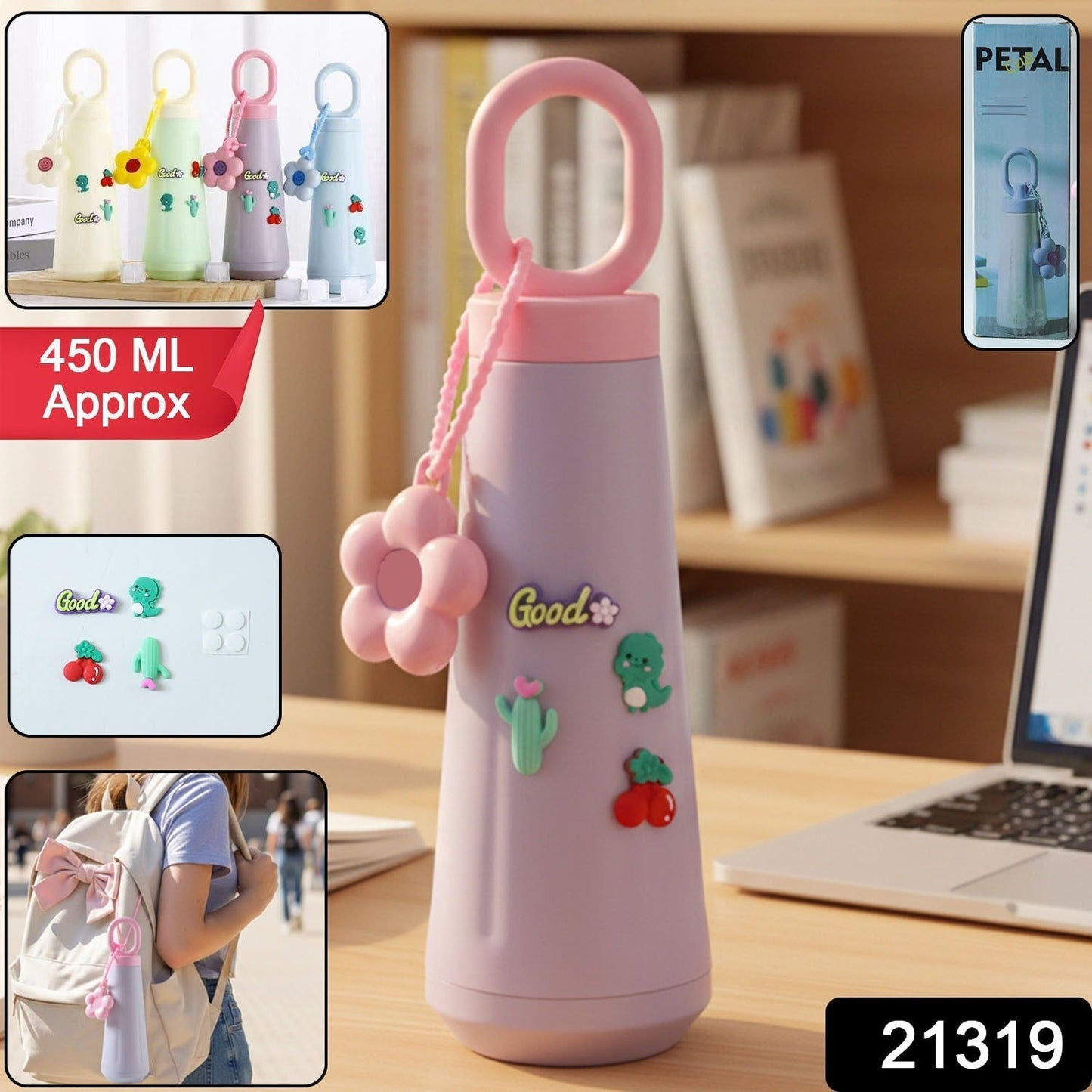 450 ML Approx Cute Portable Water Bottle (1 Pc)