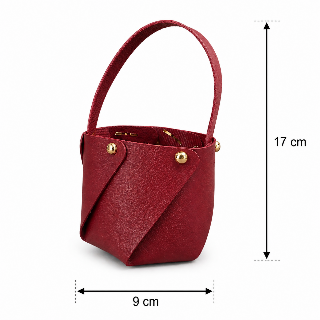 Maroon Mini Handheld Storage Basket Organizer with Handle