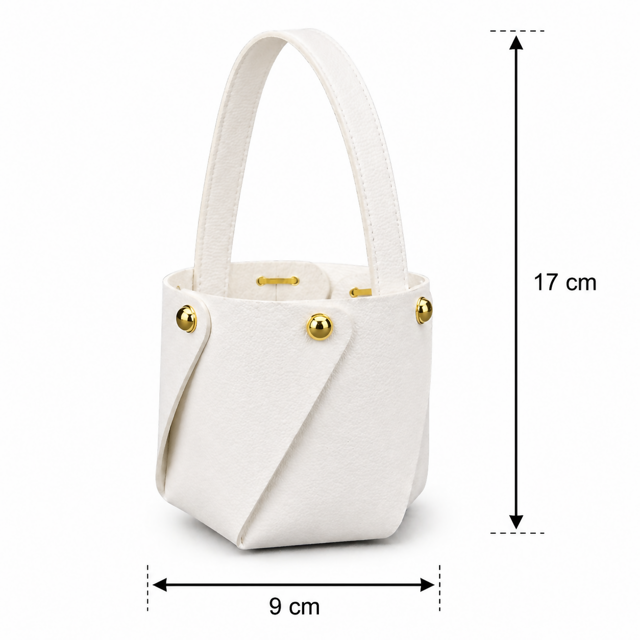 White Mini Handheld Storage Basket Organizer with Handle
