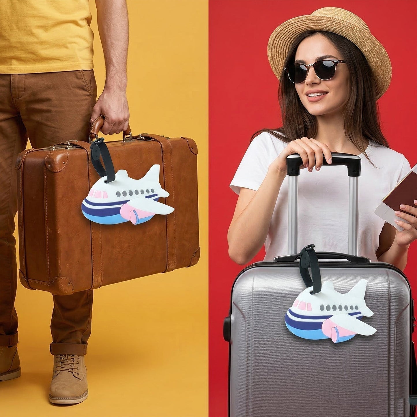 Airplane Shape Travel Identification Luggage Bag Tag (1 Pc)