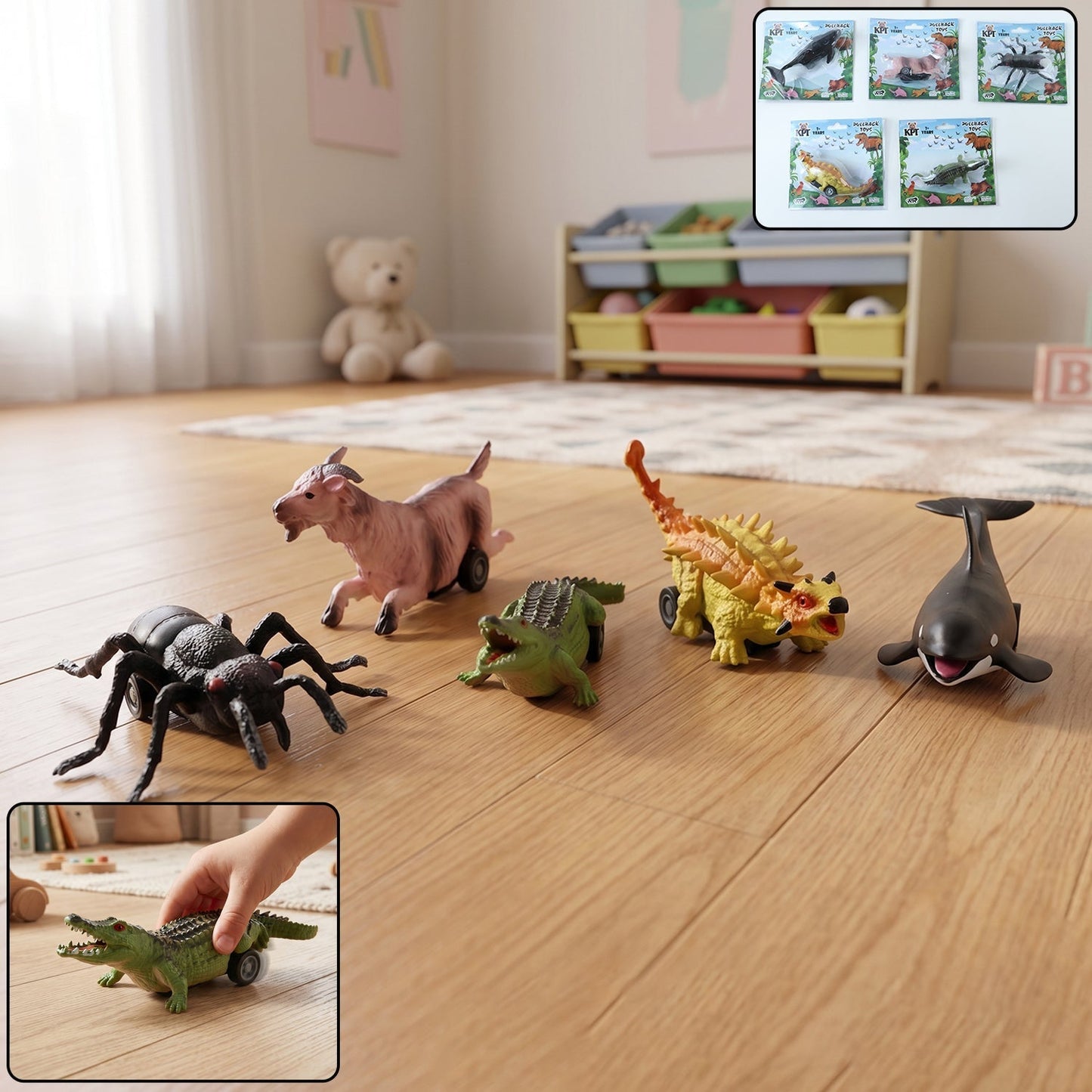 Kids Animal Pull Back Toy (1 Pc Mix Design)