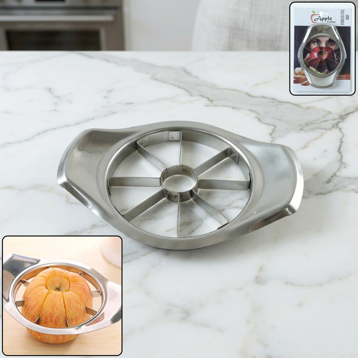 Heavy Duty Stainless Steel Apple Cutter & Slicer (1 Pc)
