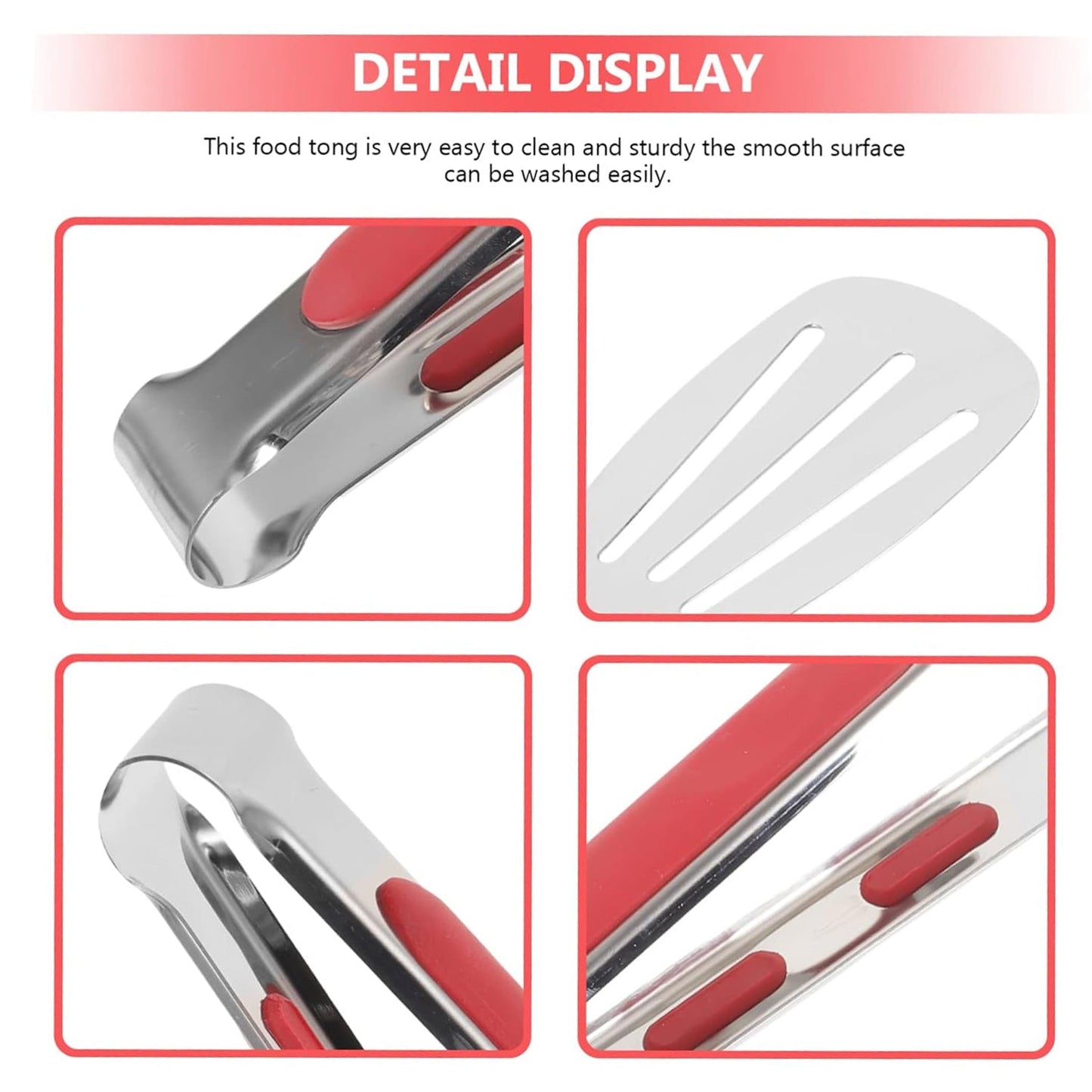 Stainless Steel Multi Purpose Kitchen Tongs with Anti Slip Grip (1 Pc)