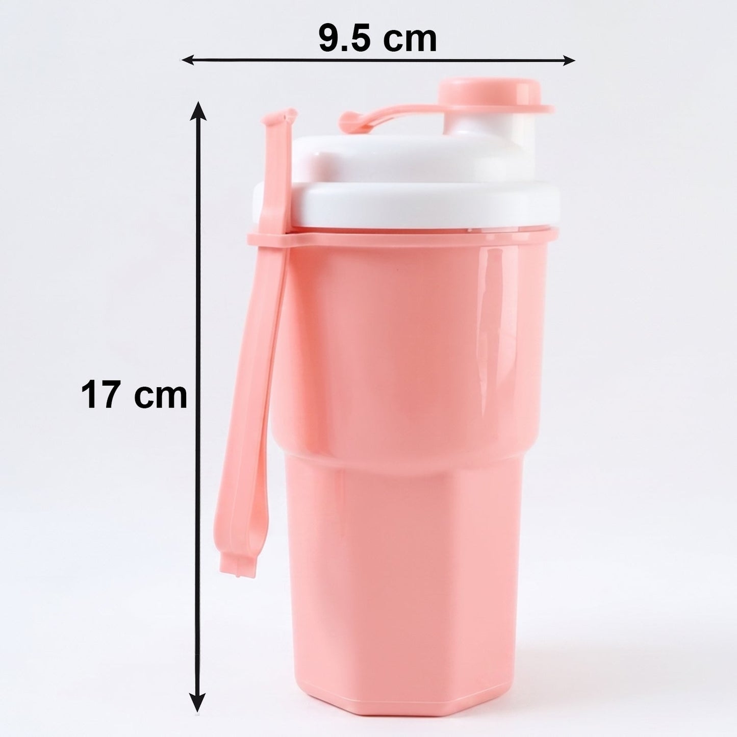 Multipurpose Protein Tumbler with Secure Flip Lid (400ML Approx)