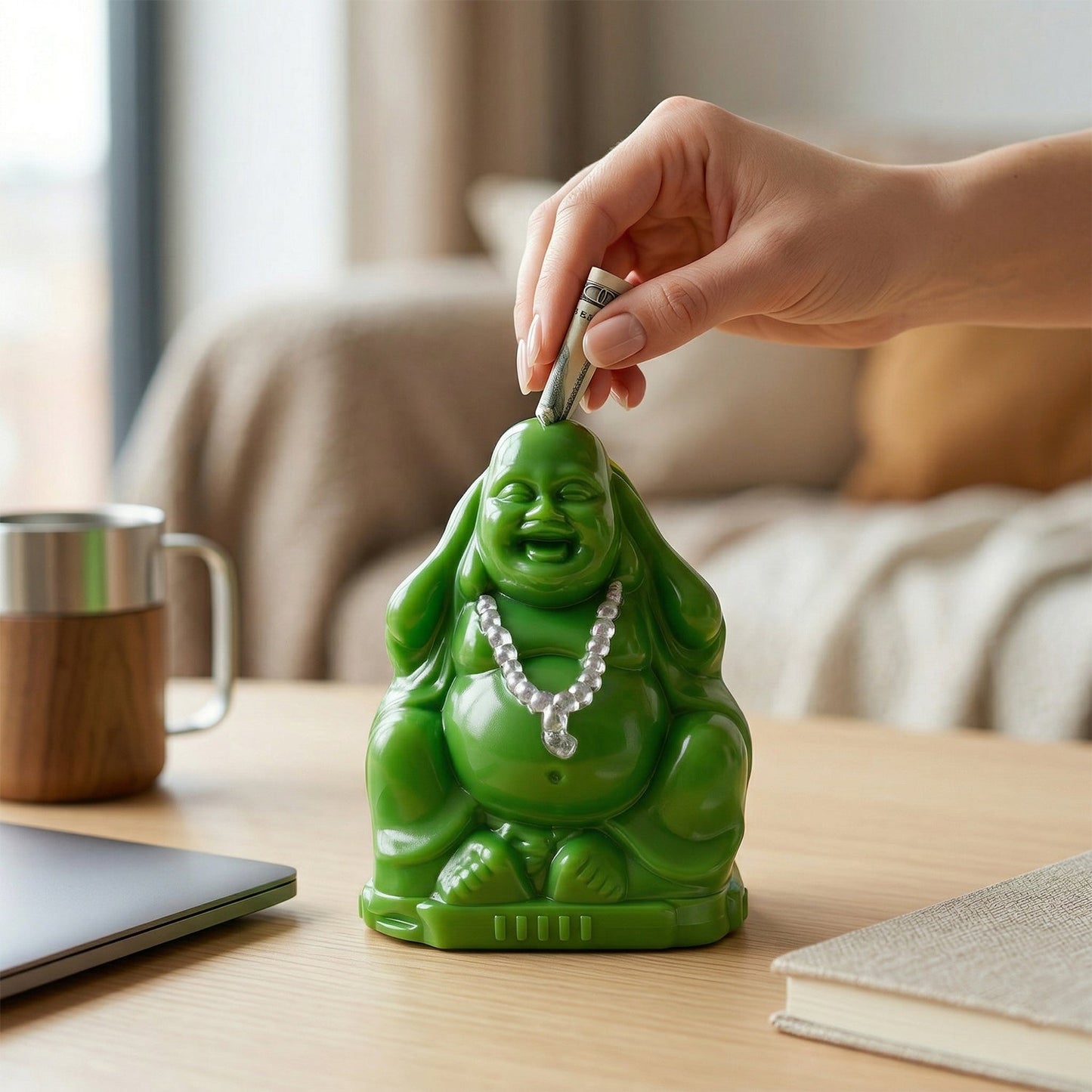 Laughing Buddha Money Bank Coin Saving Box (1 Pc)