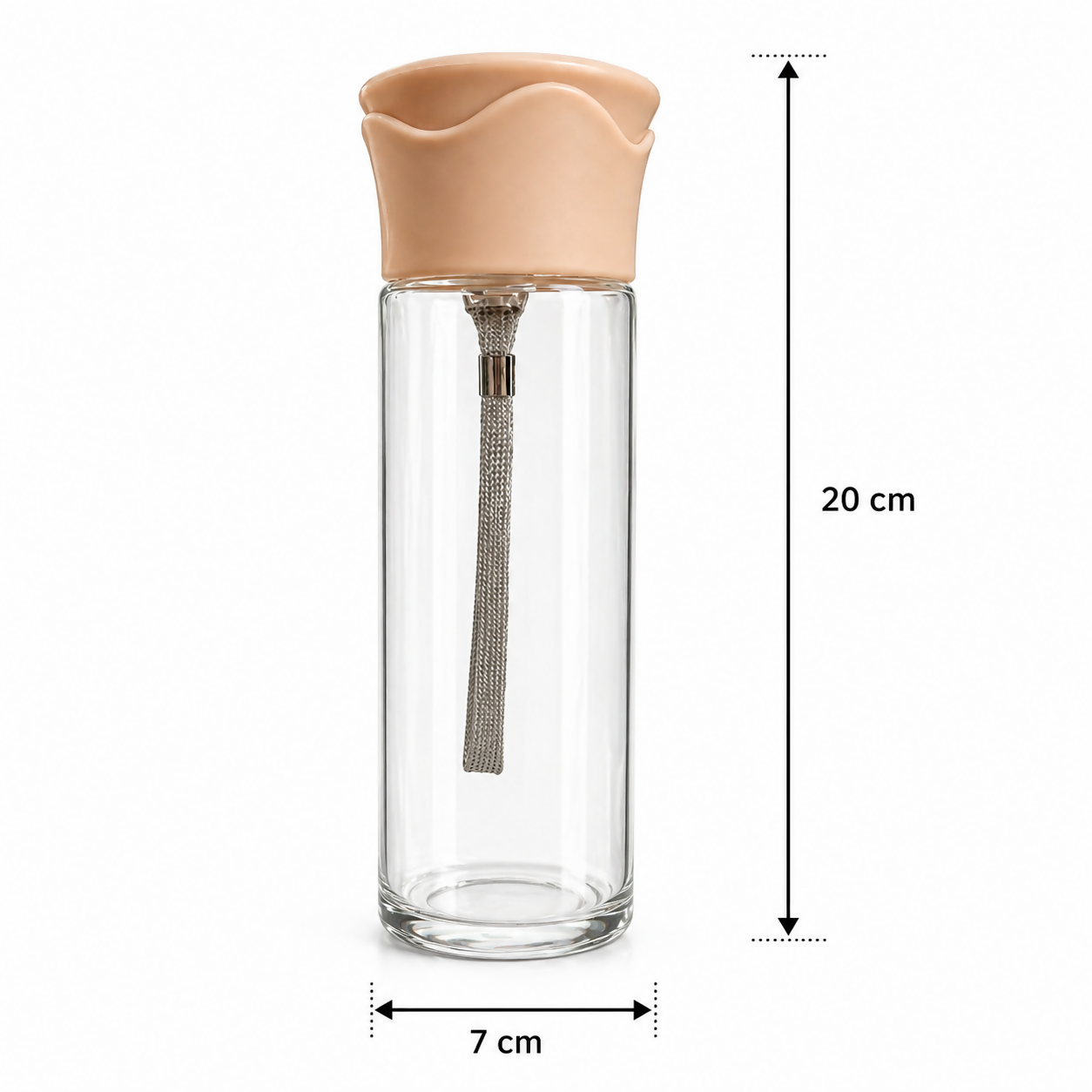Glass Water Bottle with Sleeve and Strap for Daily Use