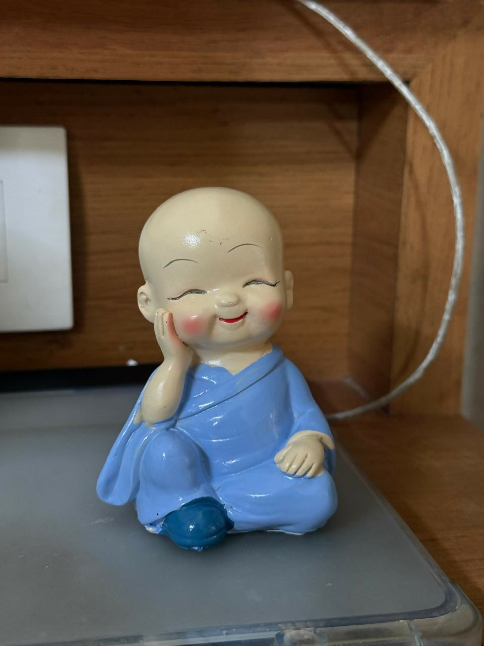 Smiling Monk Showpiece Cute Baby Buddha Desk Decor Figurine