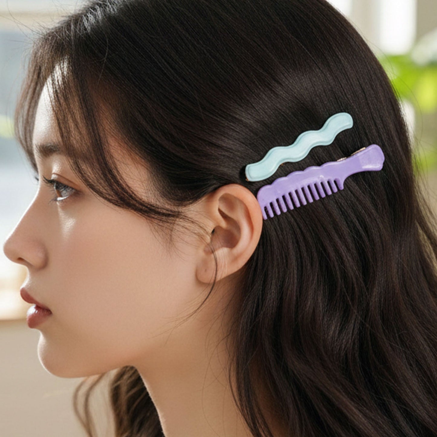 Comb-Shaped Hair Clips Set for Girls & Women – Stylish Hair Pins (4 Pc )