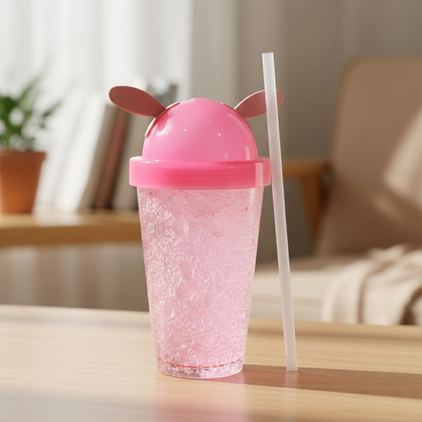Cute Bunny Ear Design Tumbler Sipper Bottle (500 ML, 1 Pc)