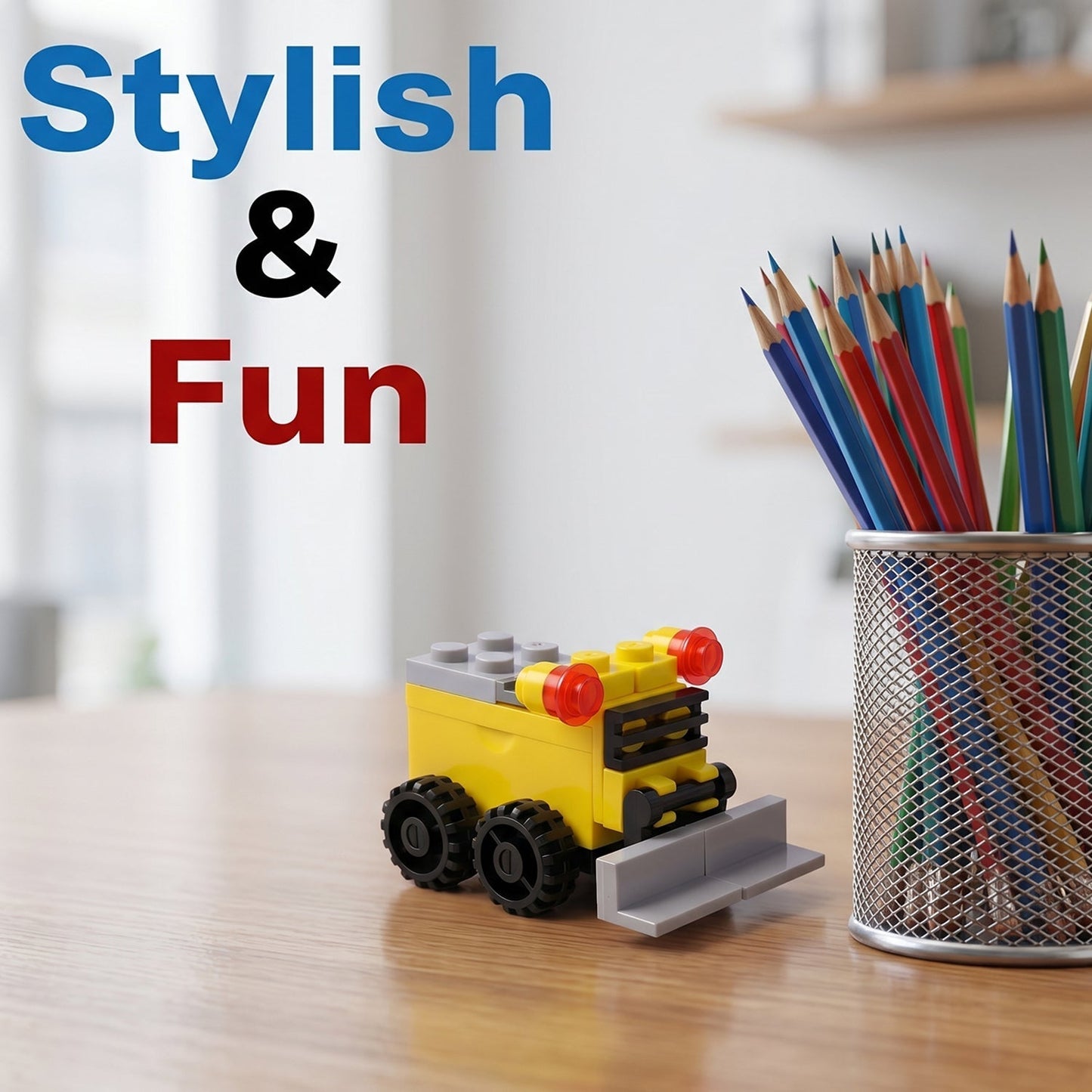 Cute Bulldozer Pencil Sharpener Toy - Fun and Interactive Desk Toy