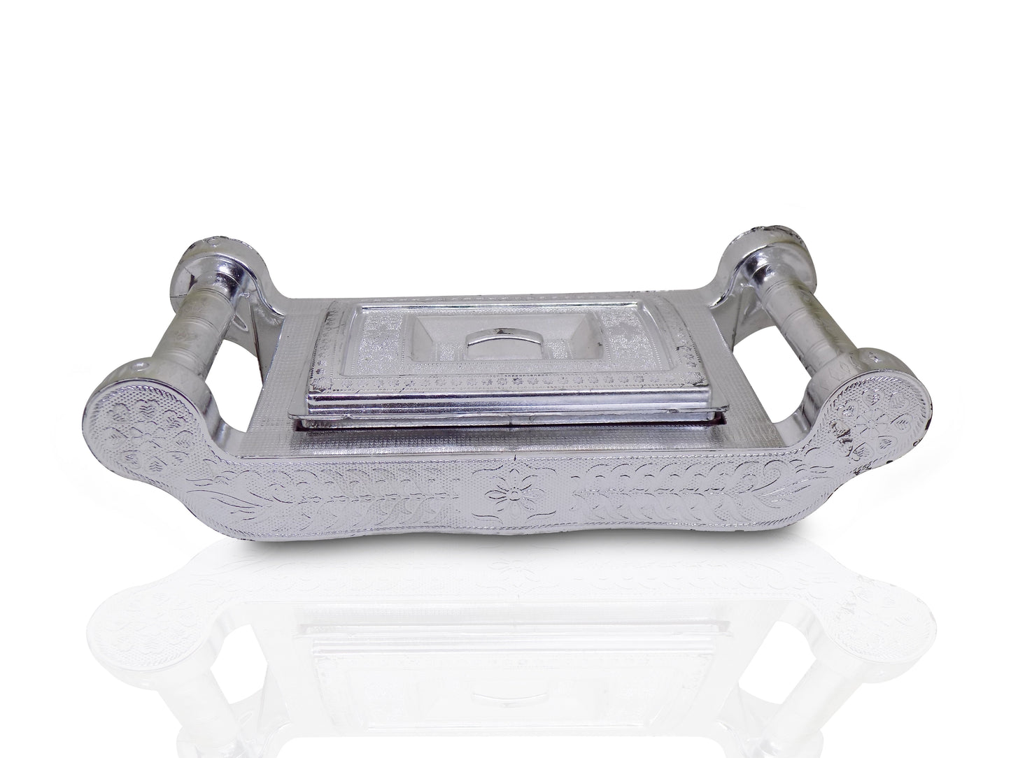 Multipurpose 4 Section Royal Design Silver Storage / Gift Box