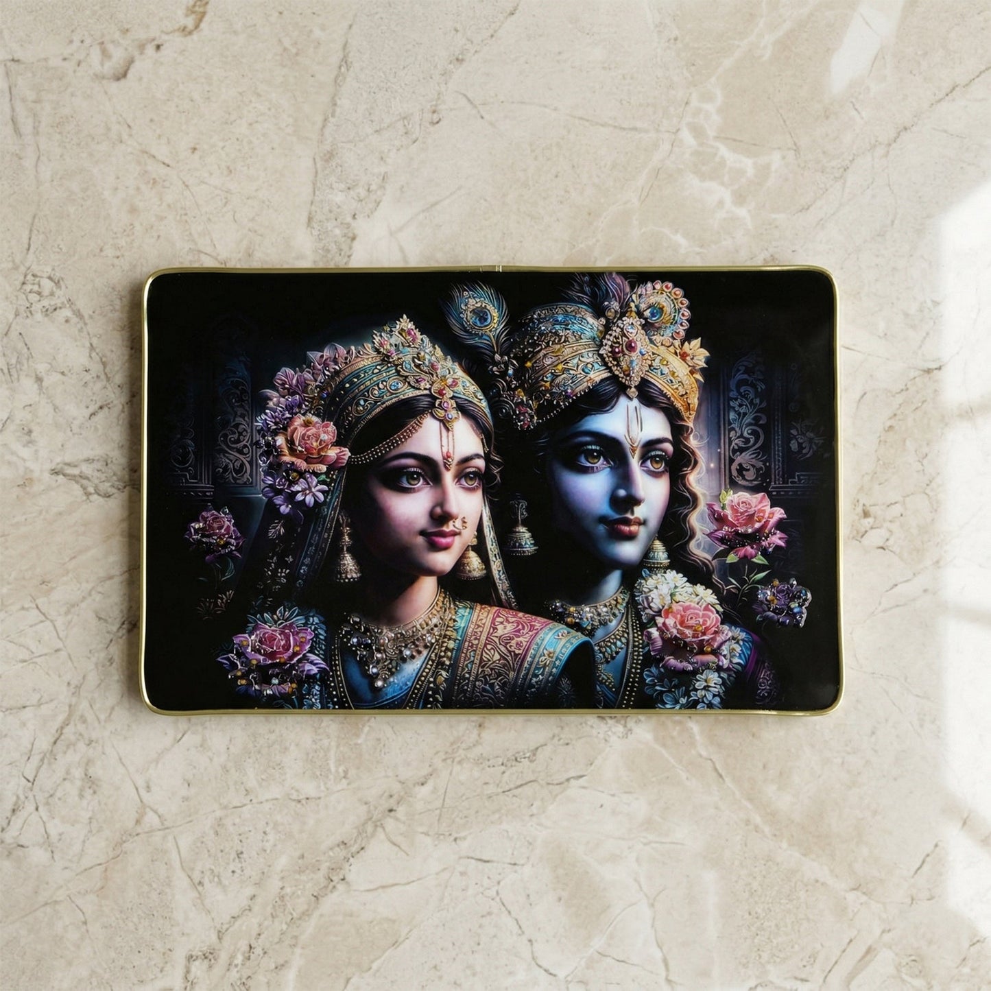 Premium Decorative Radha Krishna Wall Painting Frame 45x30 Cm (1 Pc)