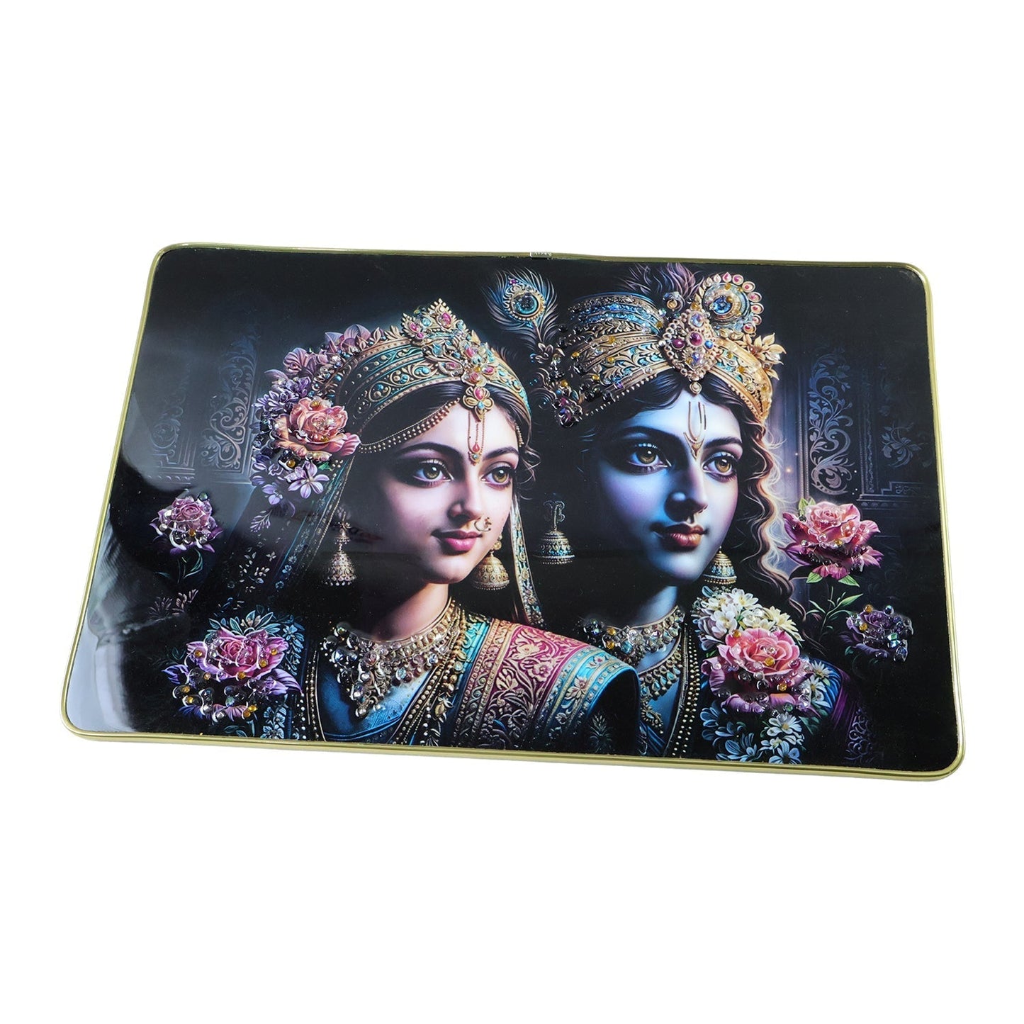 Premium Decorative Radha Krishna Wall Painting Frame 45x30 Cm (1 Pc)