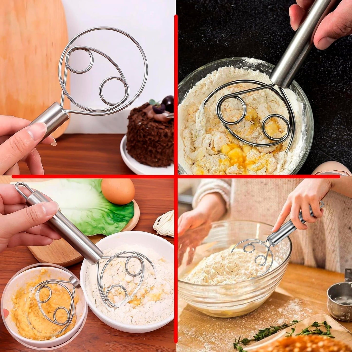 Stainless Steel Danish Dough Whisk - (1 Pc / Big)