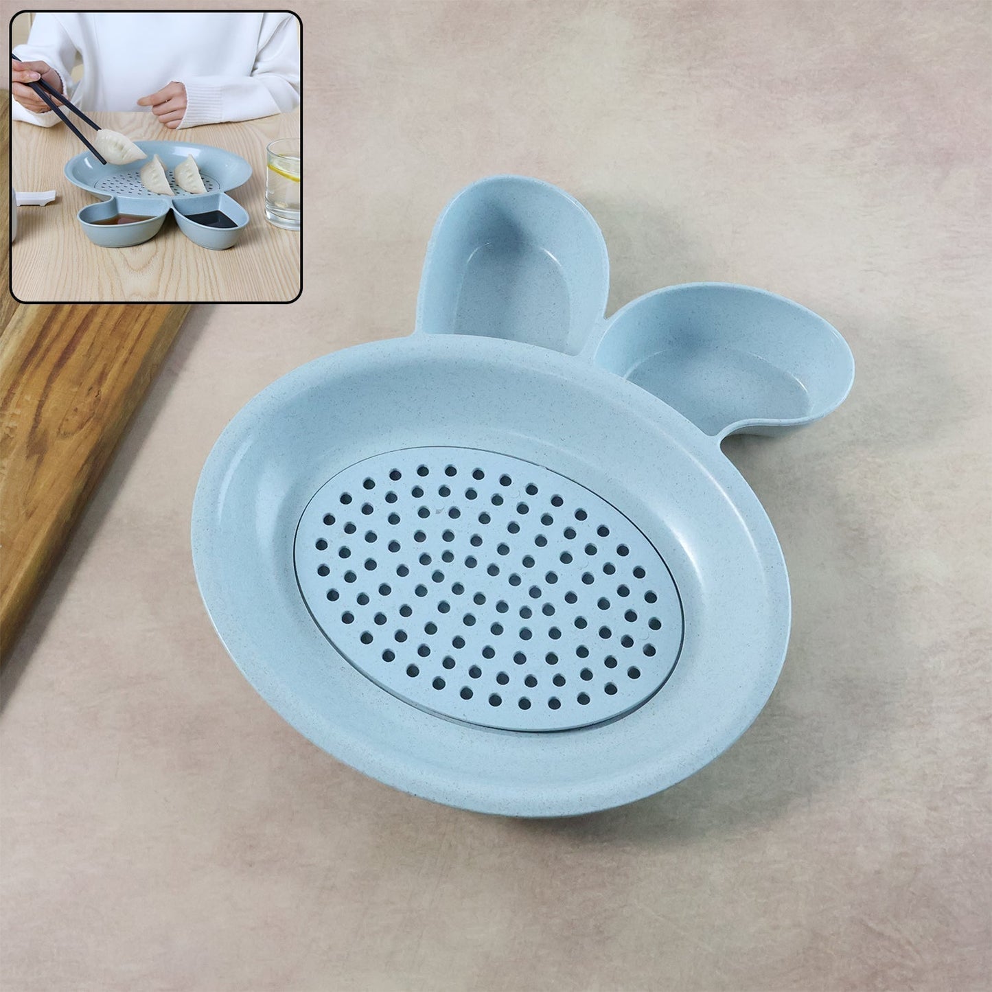 Multi-Purpose Dumpling & Snack Serving Plate (1 Pc)