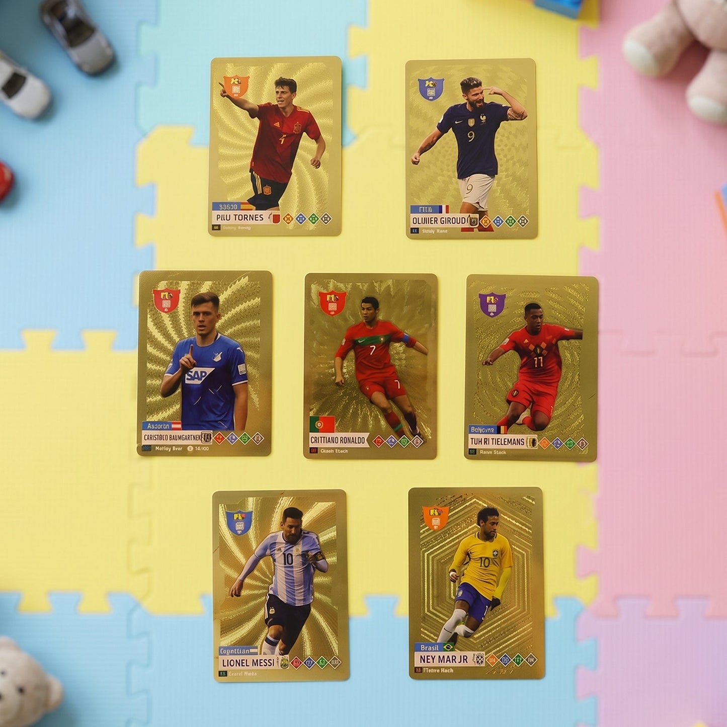 World Football Stars Card Set -Includes 1 Set of Football Player Trading Cards