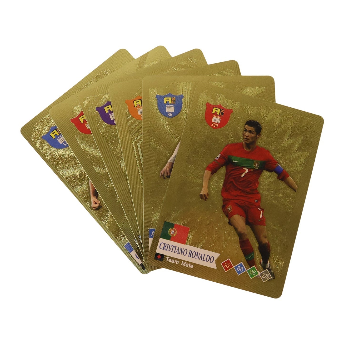 World Football Stars Card Set -Includes 1 Set of Football Player Trading Cards
