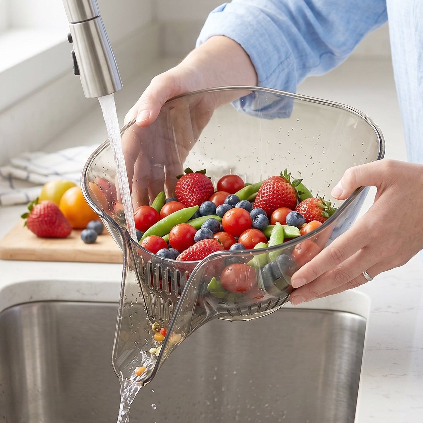 Multipurpose Fruit and Vegetable Washing Strainer Basket (1 Pc)