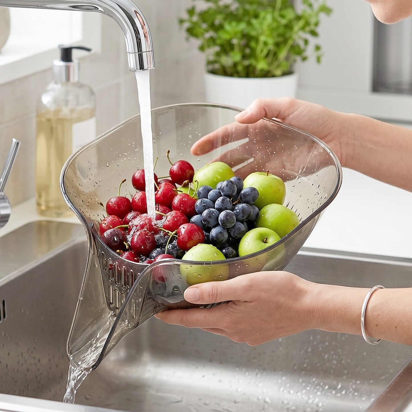 Multipurpose Fruit and Vegetable Washing Strainer Basket (1 Pc)