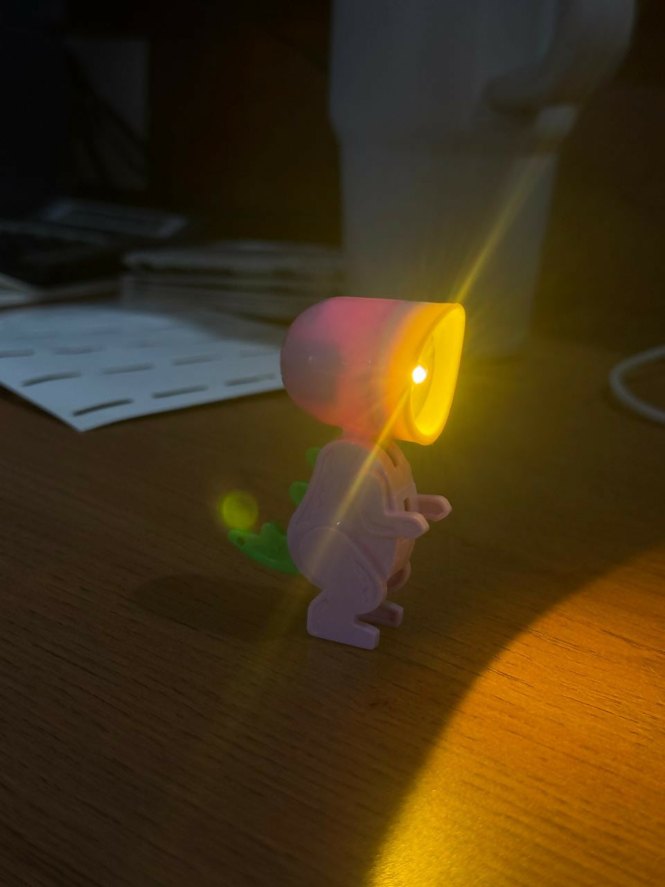 Cute Dinosaur LED Mini Flashlight Toy for Kids, Portable Torch Light (Color may vary)