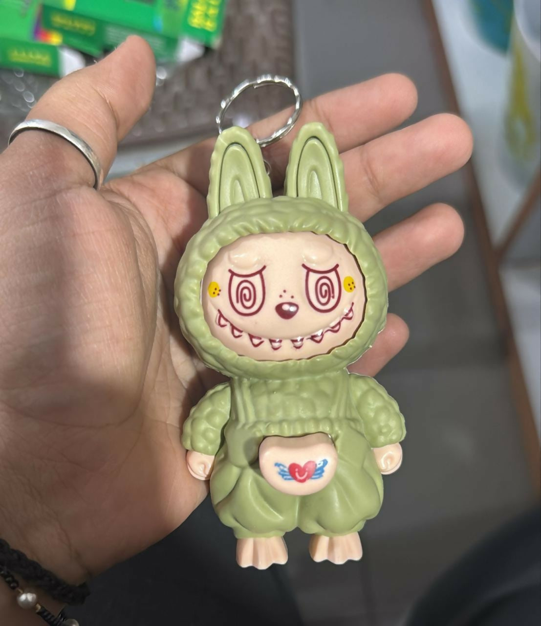 Cartoon Keychain Toy with 3 Expressions Cute Mini Hanging Figure