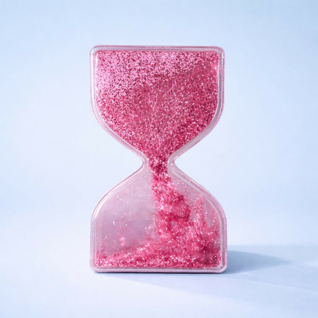 Pink Glitter Flow Hourglass Liquid Timer Desk Toy for Kids & Adults