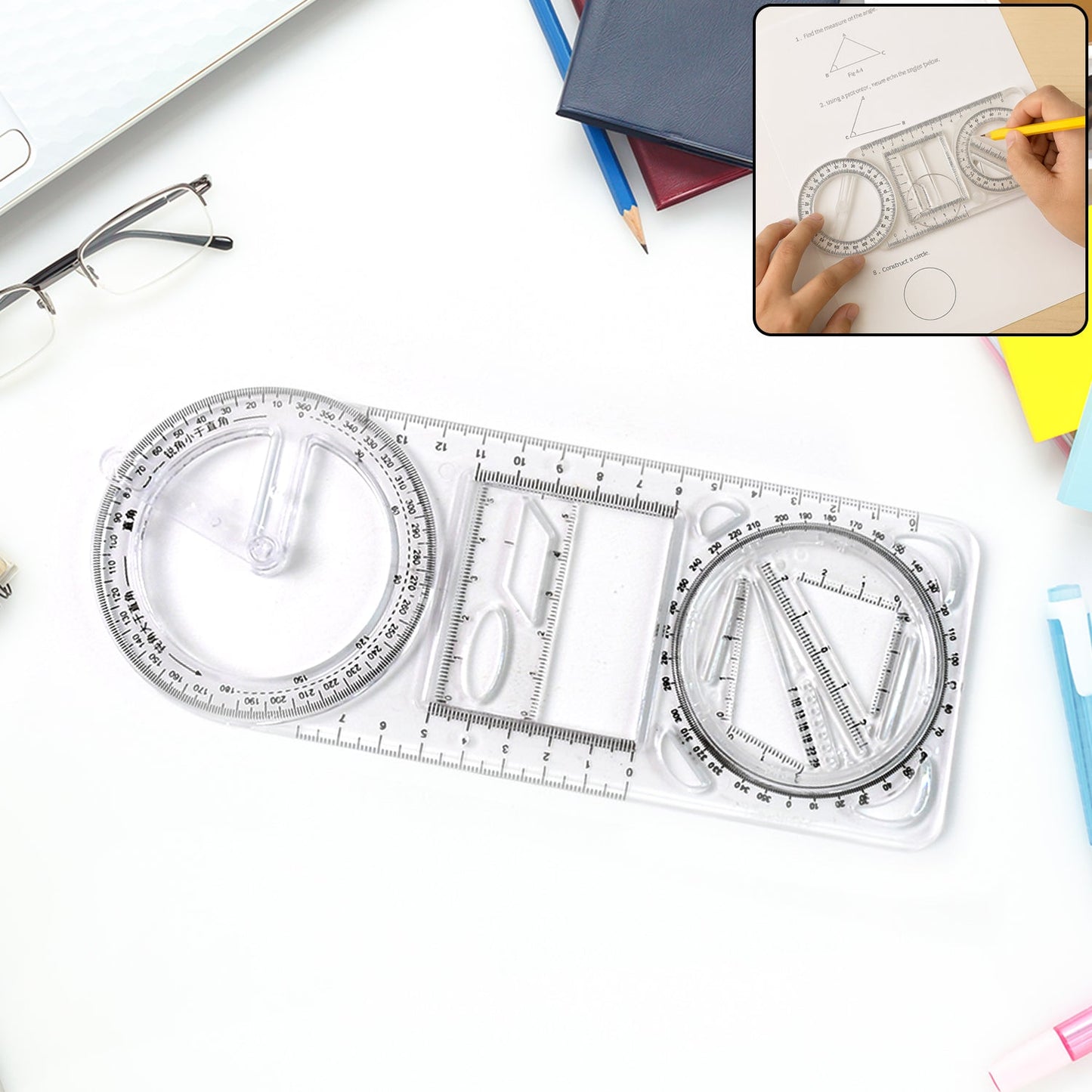 Multi-Functional Geometry Drawing Tool (1 Pc)