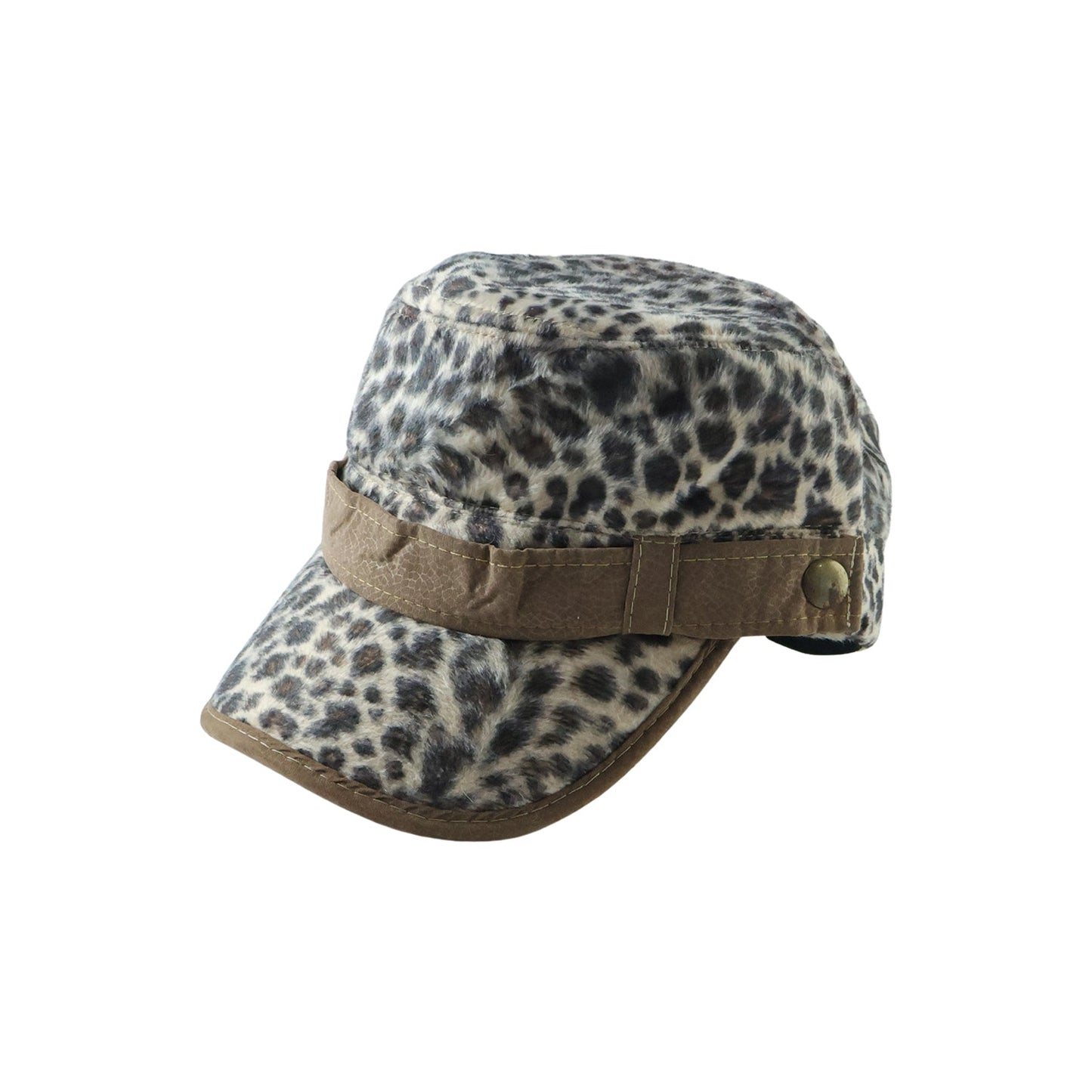 Stylish Leopard Print Military Style Cap (1 Pc)