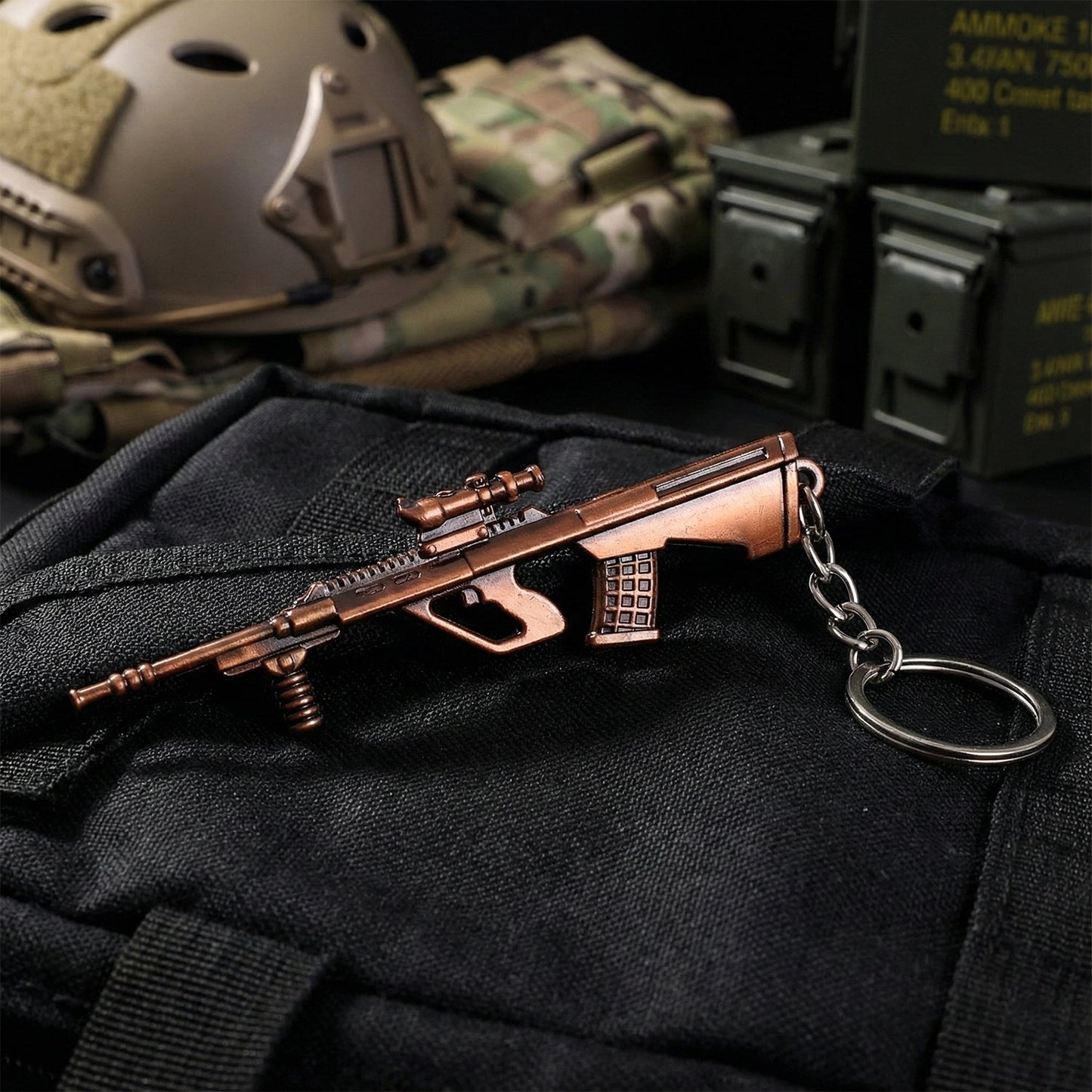 Metal Gun Shape Keychain (1 Pc)