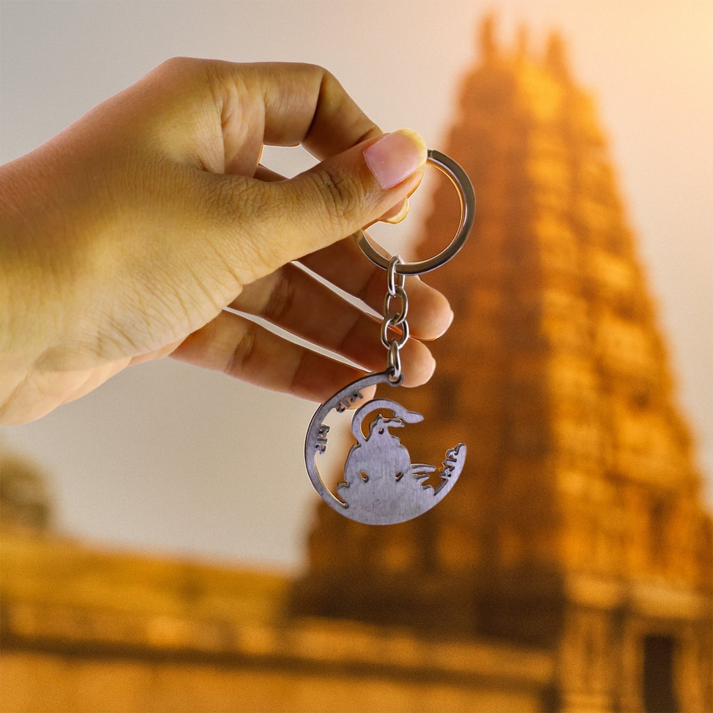 Devotional “Jai Shri Ram†Metal Keychain - (1 Pc)